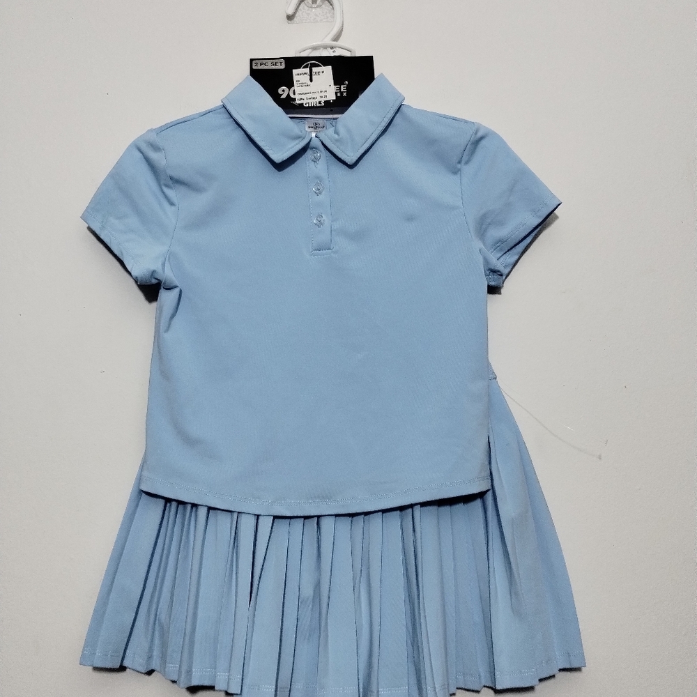 90 Degree By Reflex Girls Polo Top and Skort Tennis Outfit Set - Picture 6 of 6